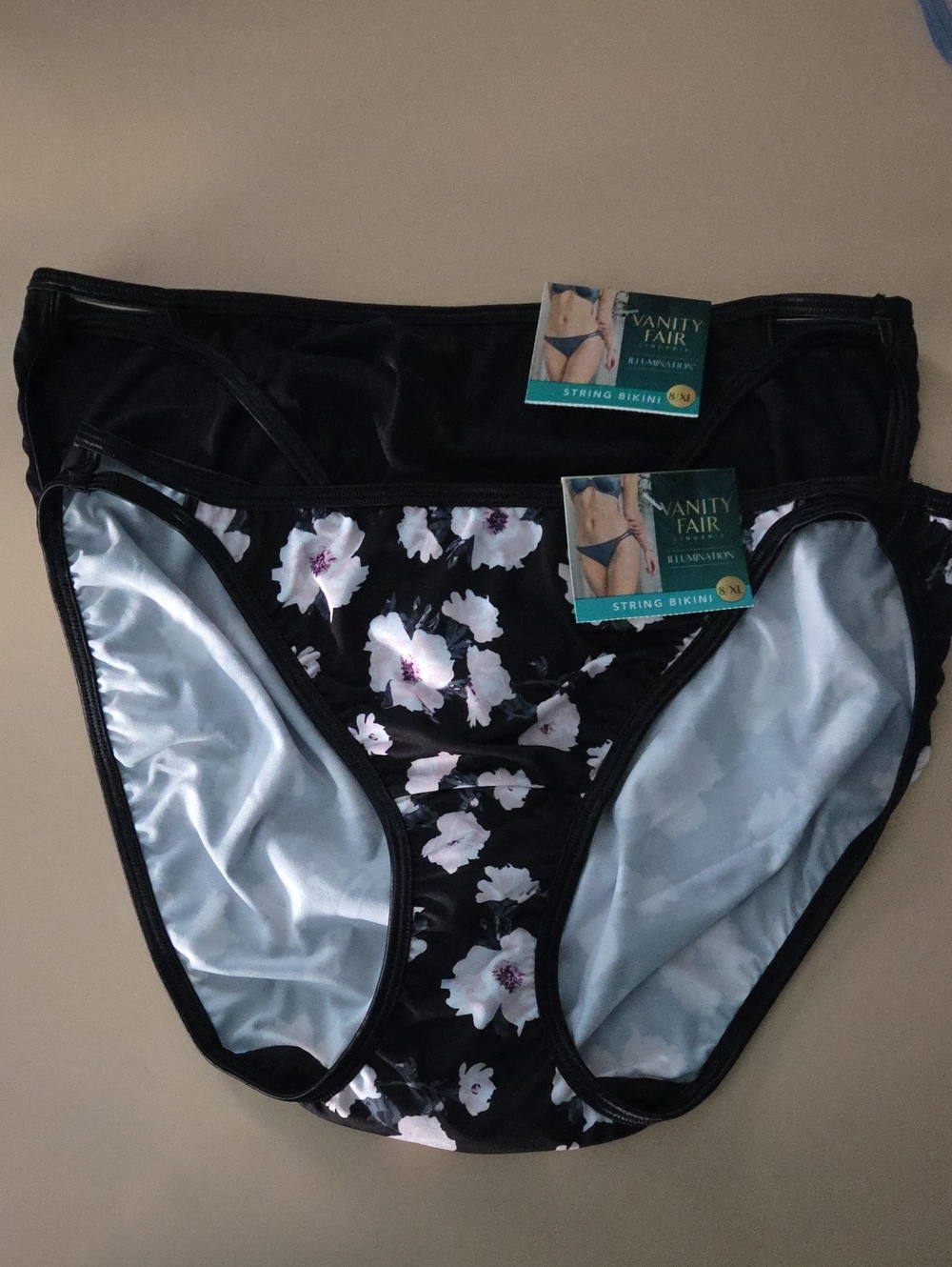 Vanity Fair Illumination String Bikini Panties Set Of 2 Size XL